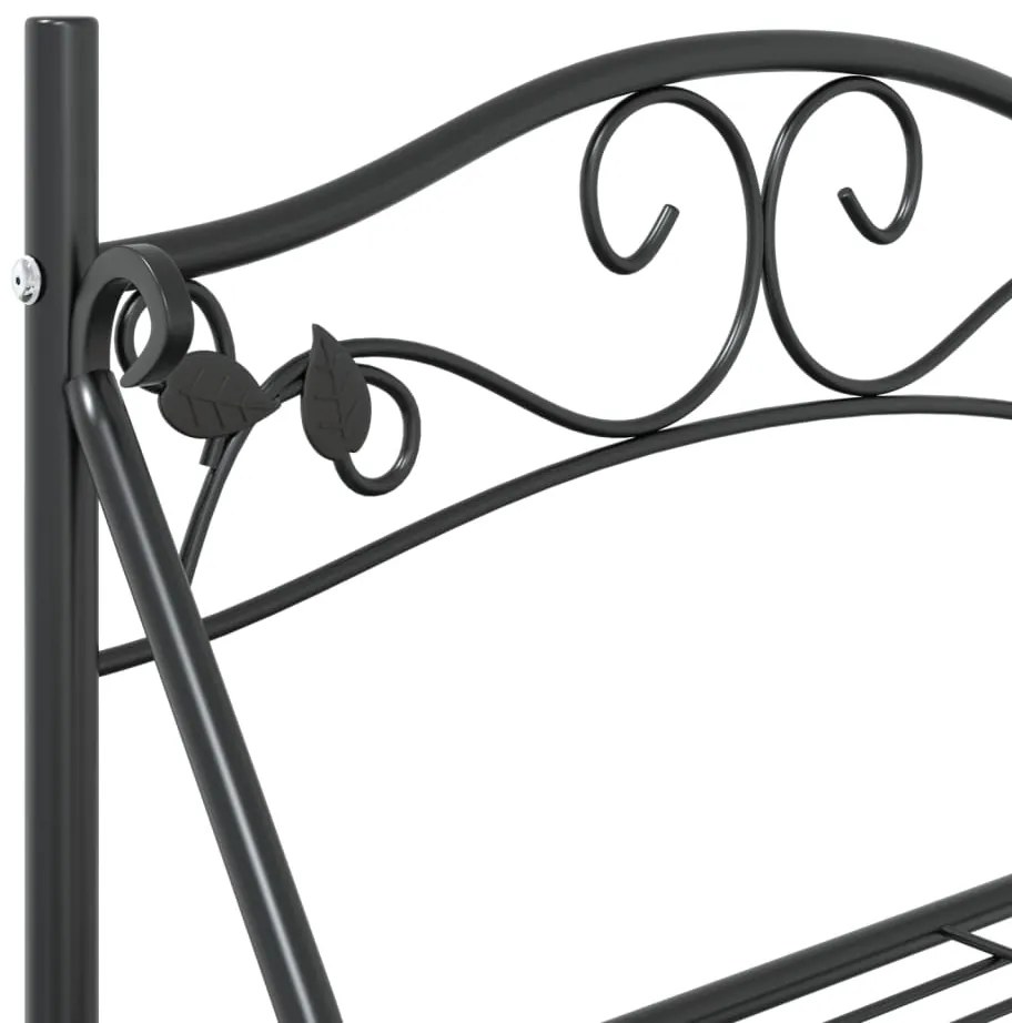 vidaXL Βάση για Λουλούδια Μαύρη 56 x 30 x 96 εκ. Ατσάλινη
