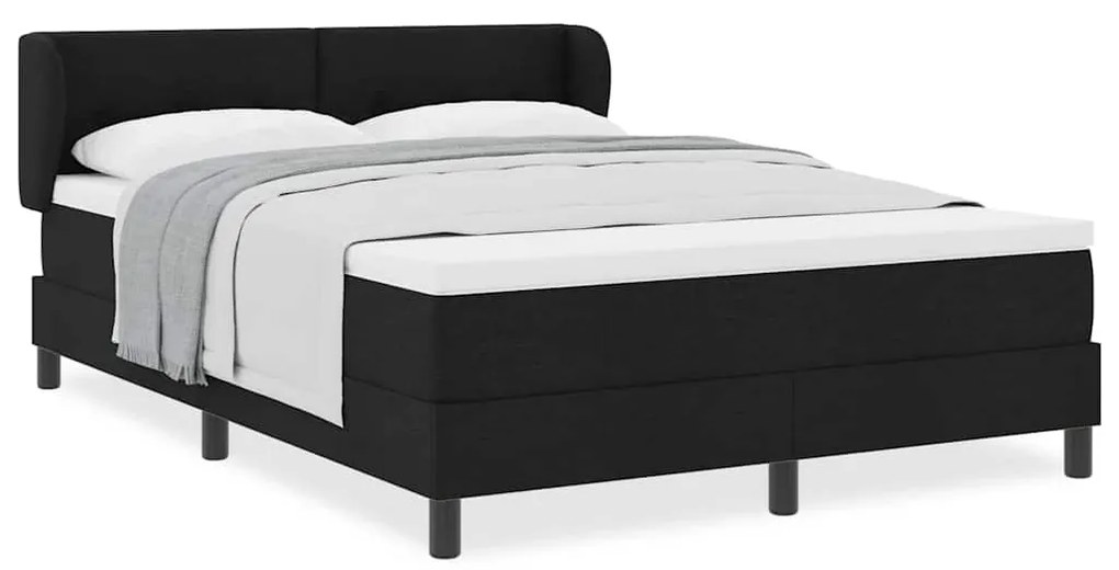 vidaXL Κρεβάτι box spring με στρώμα Μαύρο 140 x 200 cm ύφασμα