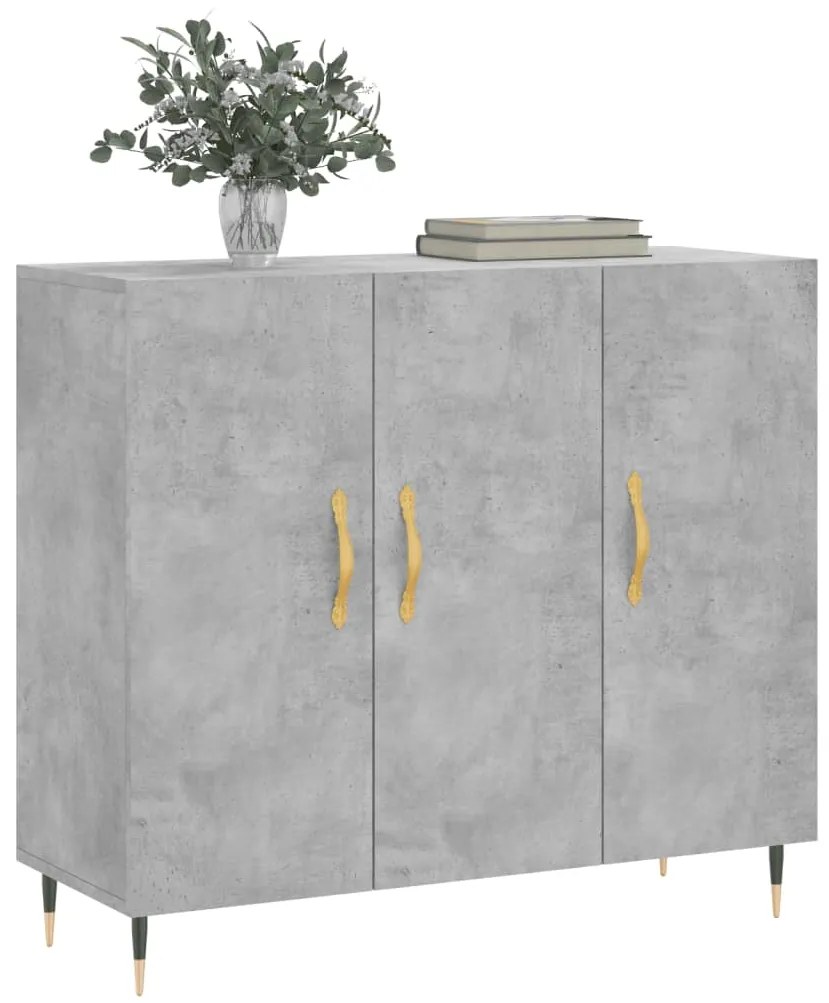 vidaXL Ντουλάπι Γκρι Σκυροδέματος 90x34x80 εκ. Επεξεργασμένο Ξύλο