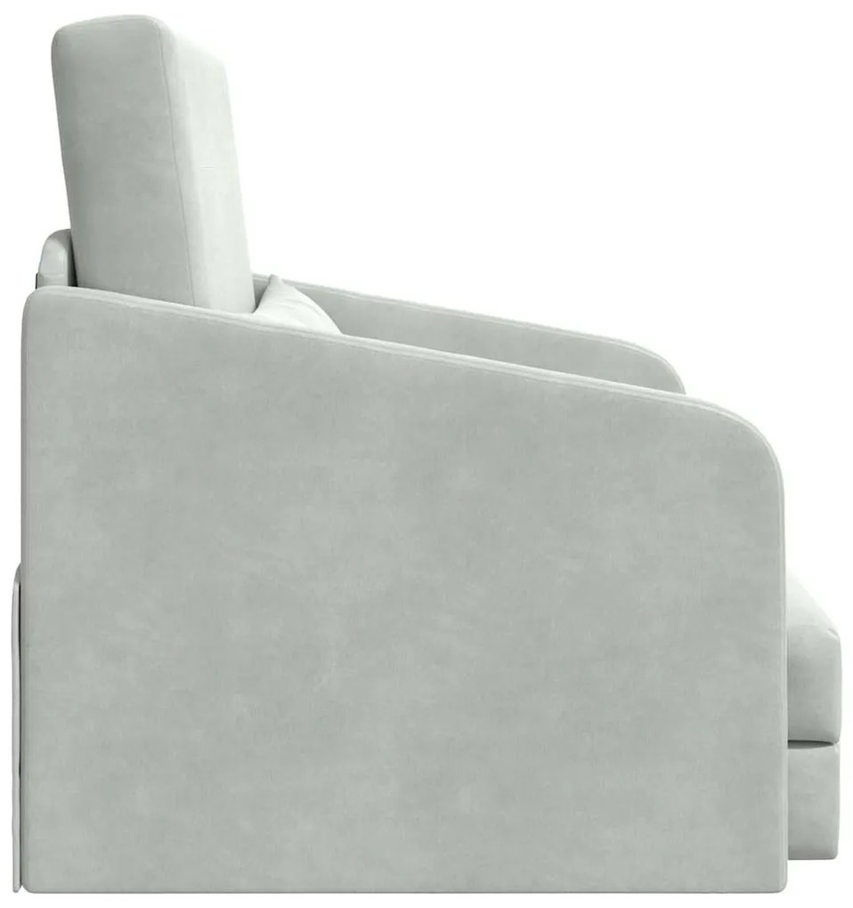 vidaXL Κρεβάτι καναπές Ανοιχτό γκρι 65 x 80 x 83 εκ. Βελούδο