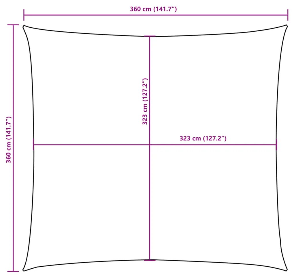 Πανί Σκίασης Τετράγωνο Taupe 3,6 x 3,6 μ. από Ύφασμα Oxford - Μπεζ-Γκρι