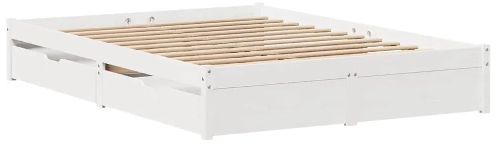vidaXL Σκελετός Κρεβ. Χωρίς Στρώμα Λευκό 140x200 εκ Μασίφ Πεύκο