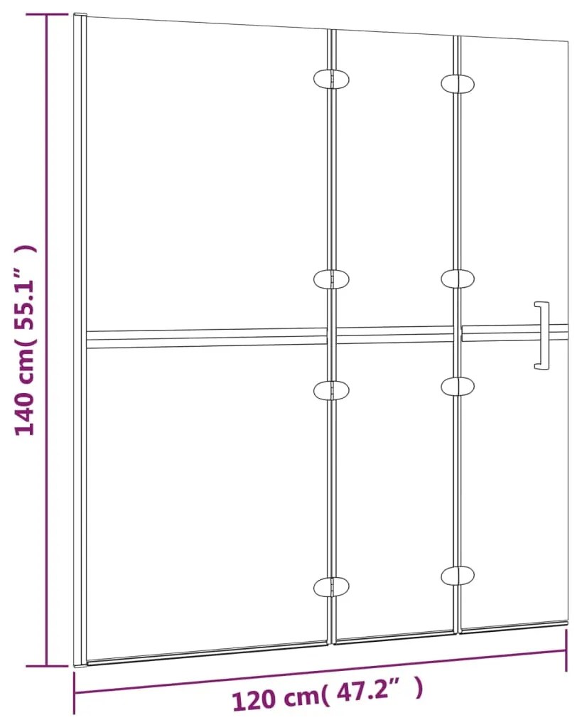 vidaXL Καμπίνα Μπανιέρας Πτυσσόμενη Λευκή 120 x 140 εκ. από ESG