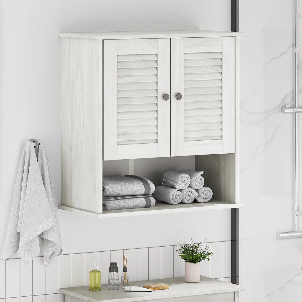 vidaXL Κρεμαστό Ντουλάπι Μπάνιου Λευκό 67.5 x 34 x 71.5 εκ
