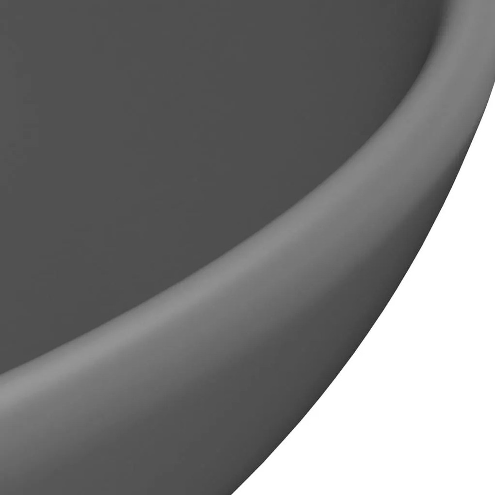 Νιπτήρας Πολυτελής Στρογγυλός Σκ. Γκρι Ματ 32,5x14 εκ Κεραμικός - Γκρι