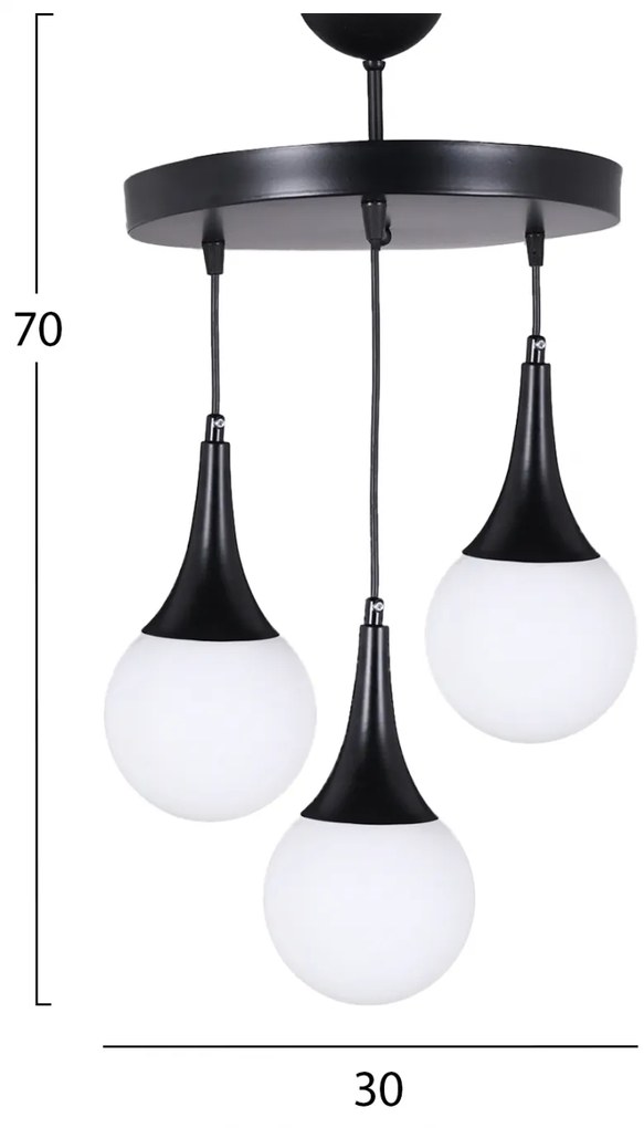 ΦΩΤΙΣΤΙΚΟ ΟΡΟΦΗΣ 3ΦΩΤΟ ΜΑΥΡΟ HM7516.01 30x75 εκ.