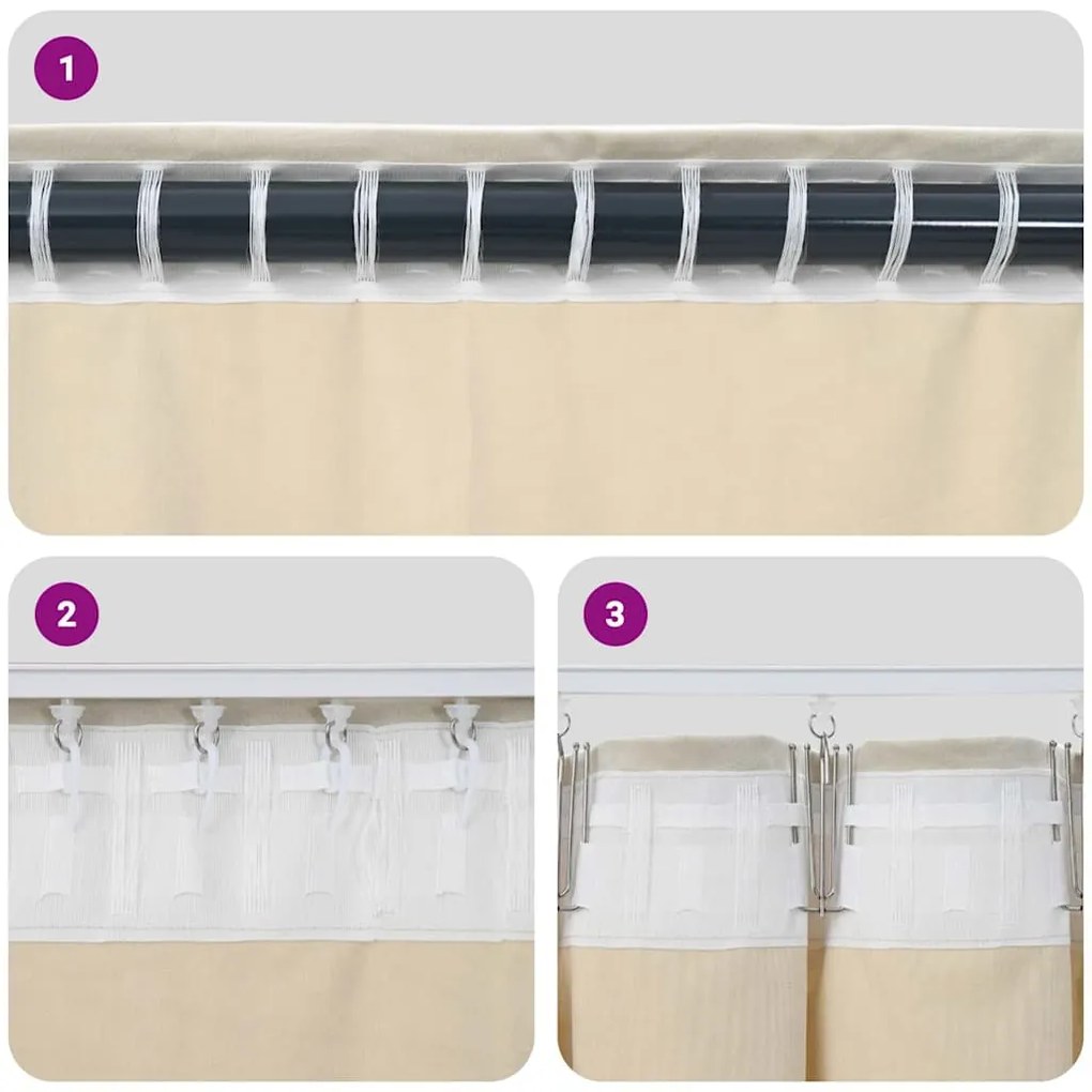 vidaXL Κουρτίνες με κουρτίνες 2 pcs Μαύρο 140 x 225 cm Βελούδο