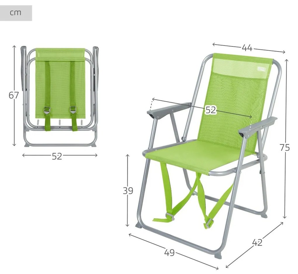 πτυσσόμενη καρέκλα Aktive 44 x 74 x 45 cm (x6)