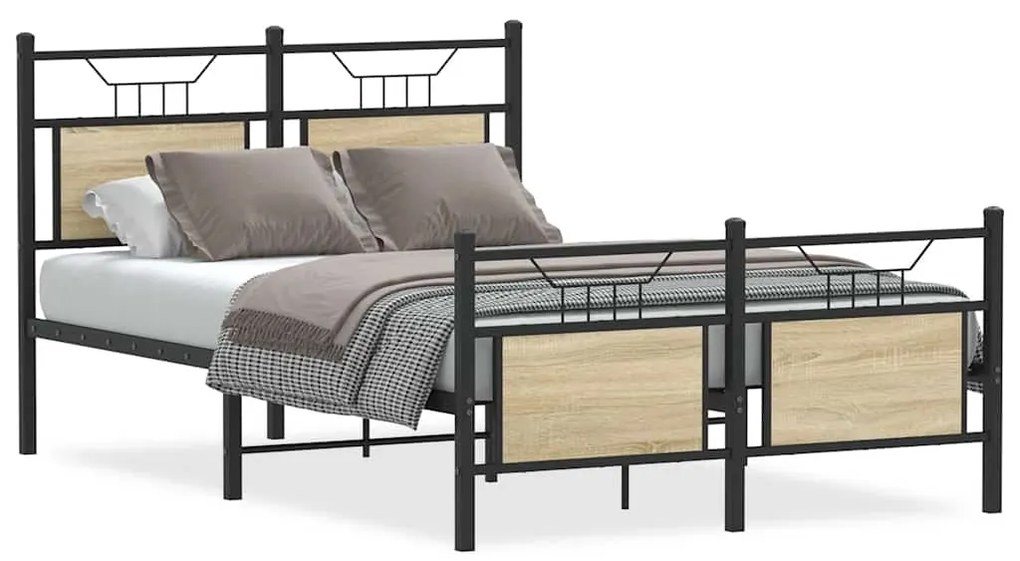 vidaXL Πλαίσιο Κρεβατιού Χωρ. Στρώμα Sonoma Δρυς 120x200εκ. Επ. Ξύλο