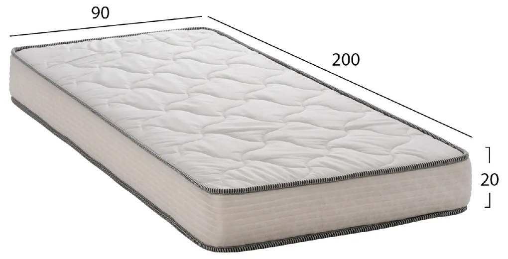 ΣΤΡΩΜΑ DREAMTOPIA ΣΕΙΡΑ RELIEF HM653.90-200 BONNELL SPRING 90x200x20Y εκ.