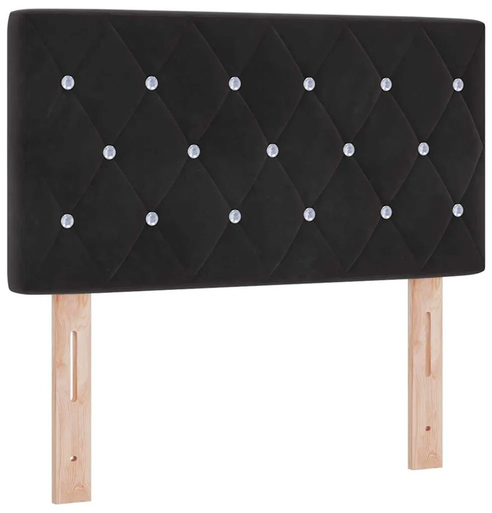 vidaXL Βελούδινο Κεφαλάρι Argyle με κεφαλάρι Μαύρο 80 cm Βελούδο