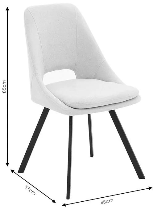 Καρέκλα Initiate ύφασμα μπουκλέ σάπιο μήλο-πόδι μαύρο 2αδα 48x57x85 εκ.