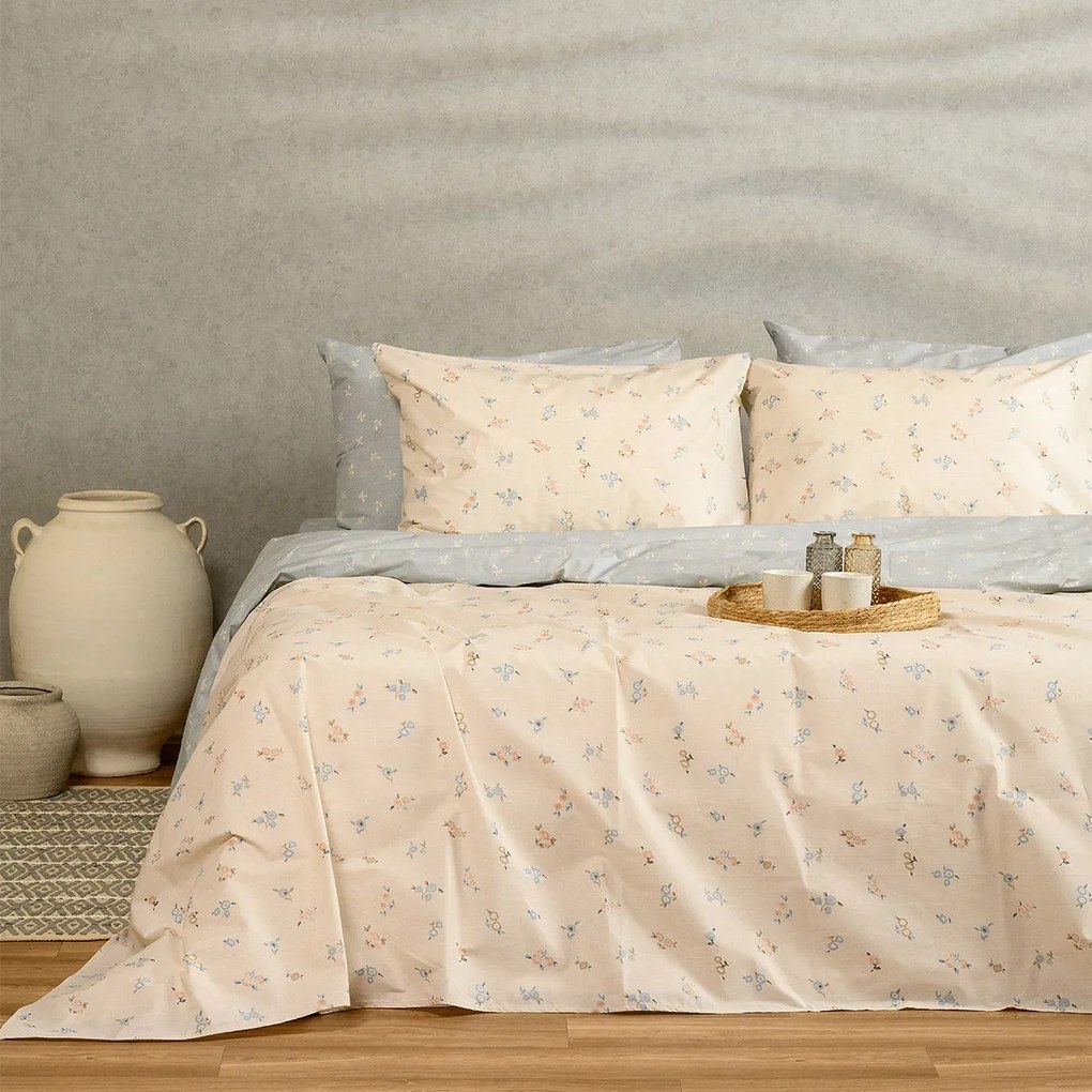 Παπλωματοθήκη Υπέρδιπλη (225x245) 2 Όψεων Melinen Ultra Line Amour Blue-Beige