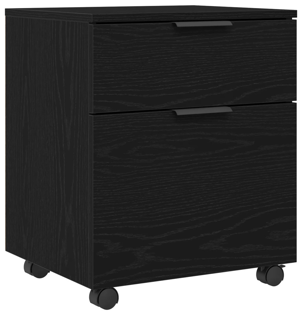 vidaXL Κινητός Φάκελος με Ρόδες Μαύρη Δρυς 45x38x54 εκ.