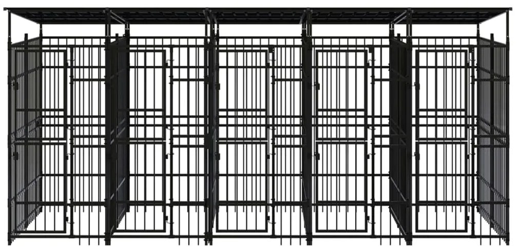 vidaXL Κλουβί Σκύλου Εξωτερικού Χώρου με Οροφή 9,22 μ² από Ατσάλι