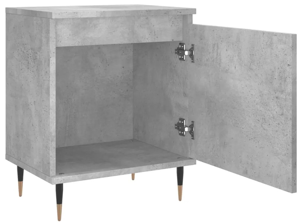 vidaXL Κομοδίνα 2 τεμ. Γκρι Σκυρ. 40x30x50 εκ. από Επεξεργασμένο Ξύλο