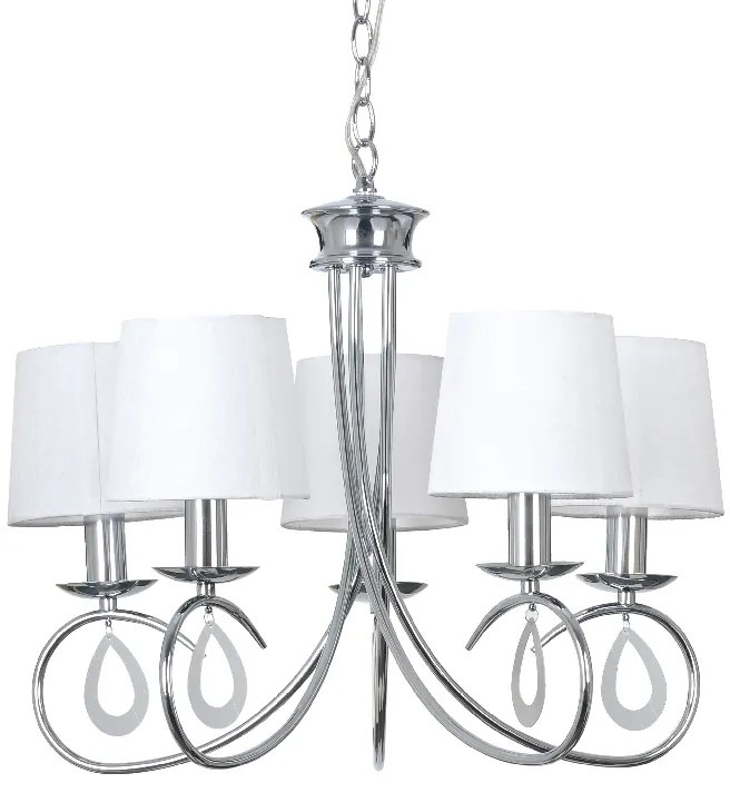Φωτιστικό Οροφής Πολύφωτο Aca Basilico TNK81490CR5P Chrome/White