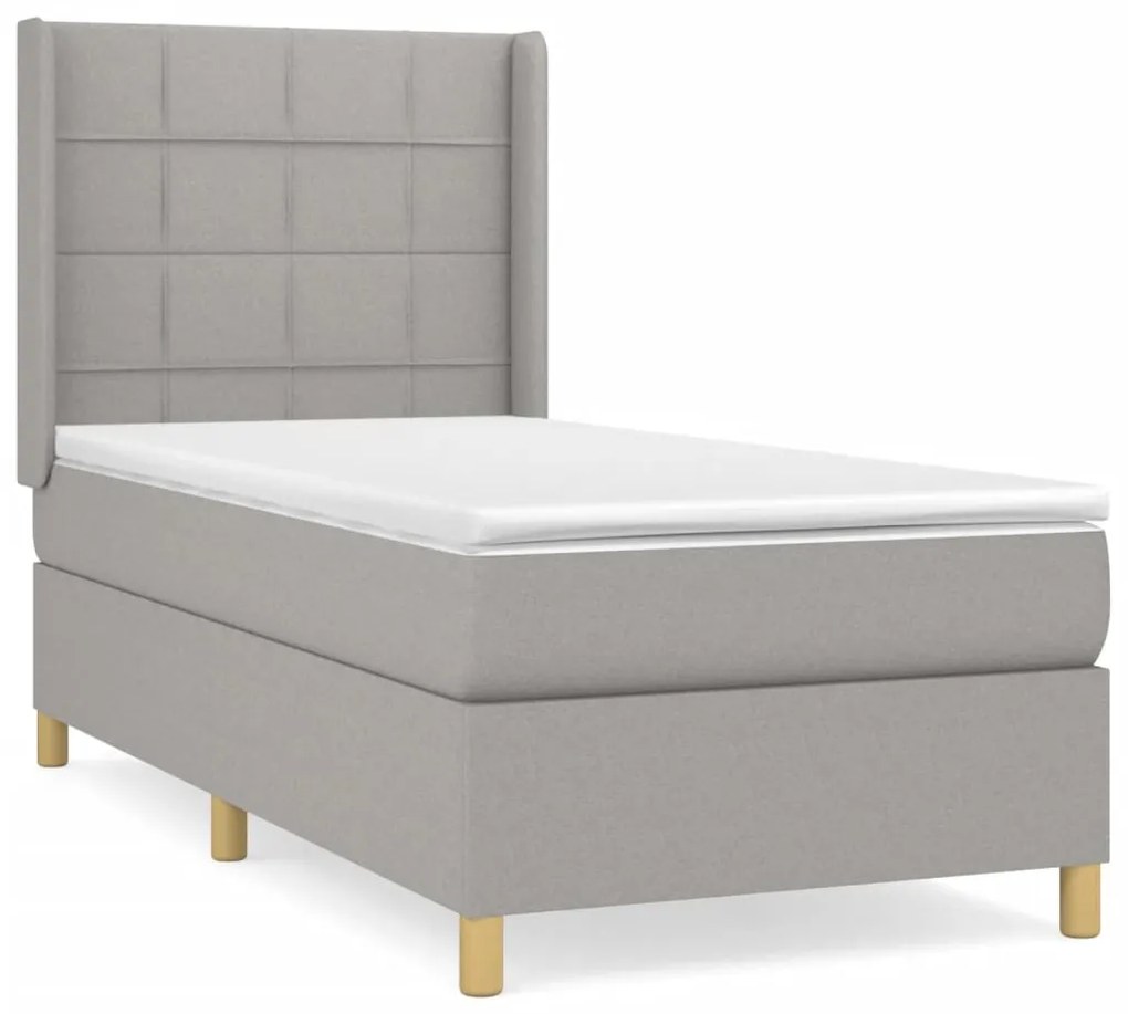 ΚΡΕΒΑΤΙ BOXSPRING ΜΕ ΣΤΡΩΜΑ ΑΝΟΙΧΤΟ ΓΚΡΙ 90X190 ΕΚ. ΥΦΑΣΜΑΤΙΝΟ 3131953