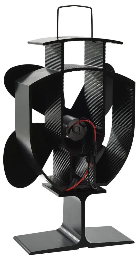vidaXL Αερόθερμο Σόμπας Μαύρο με 4 Πτερύγια