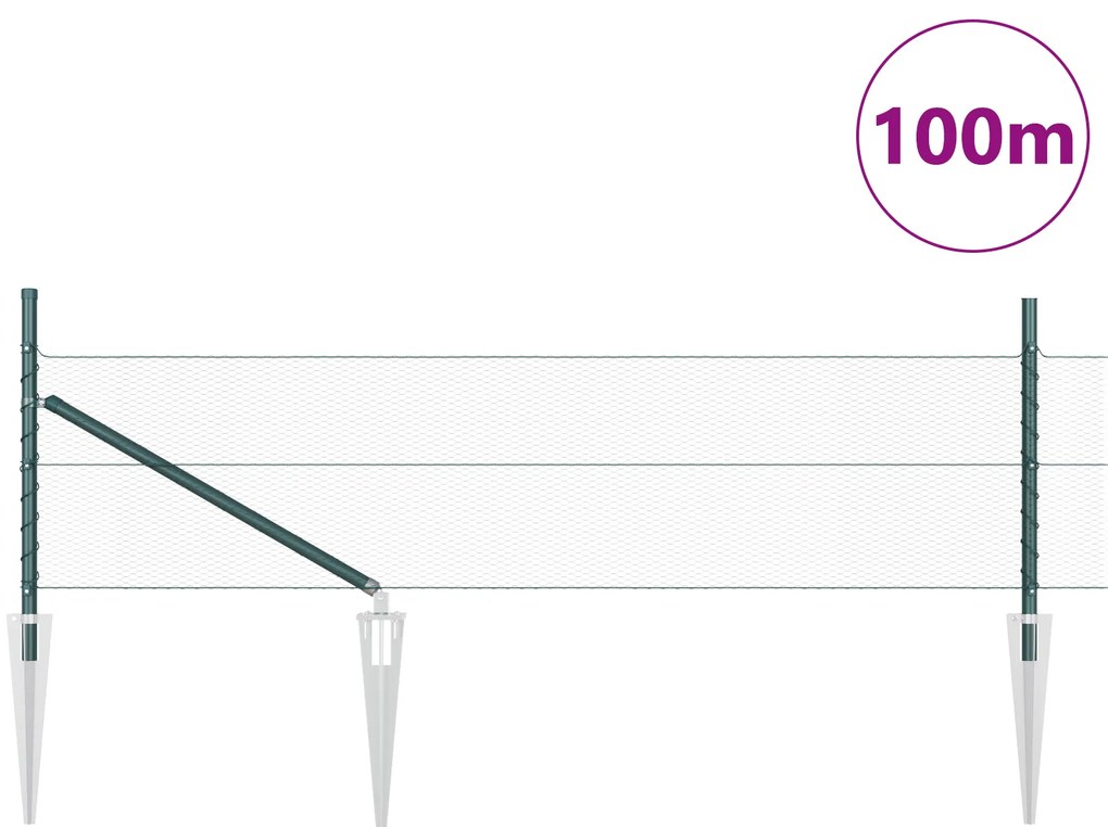 vidaXL Hexagon Περίφραξη Πράσινο 0.4x100 μ Σίδερο