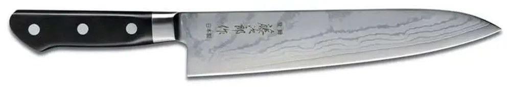 Μαχαίρι Chef Pro DP Damascus F-656 24cm Από Δαμασκηνό Ατσάλι Silver-Black Tojiro Stainless Steel