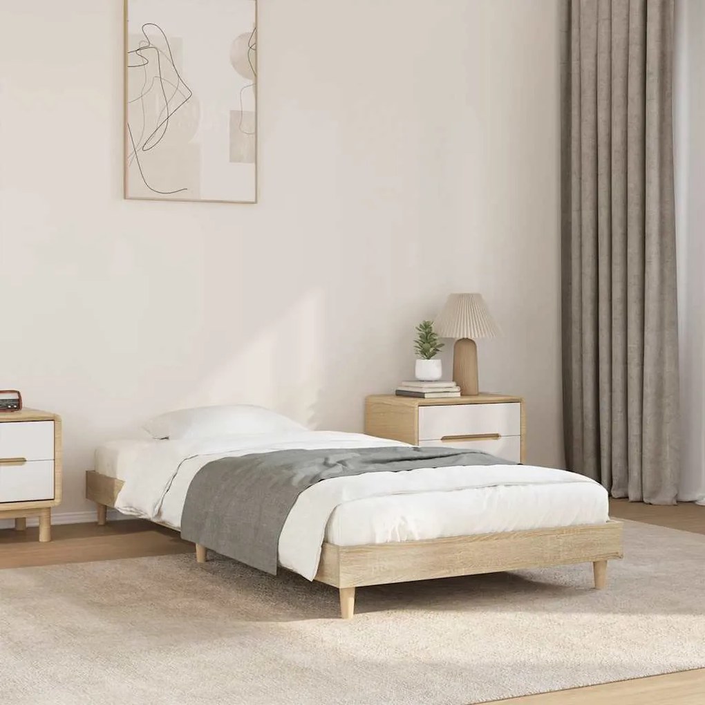 vidaXL Πλαίσιο Κρεβατιού Χωρ. Στρώμα Sonoma Δρυς 100x200εκ Επ. Ξύλο