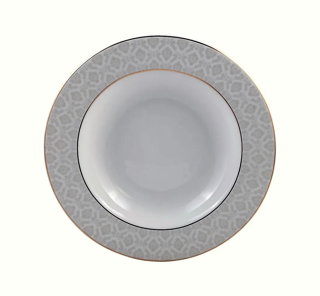 Πιάτο Βαθύ Πορσελάνης Λευκό-Χρυσό Oriana Ferelli 23εκ. PR14141102