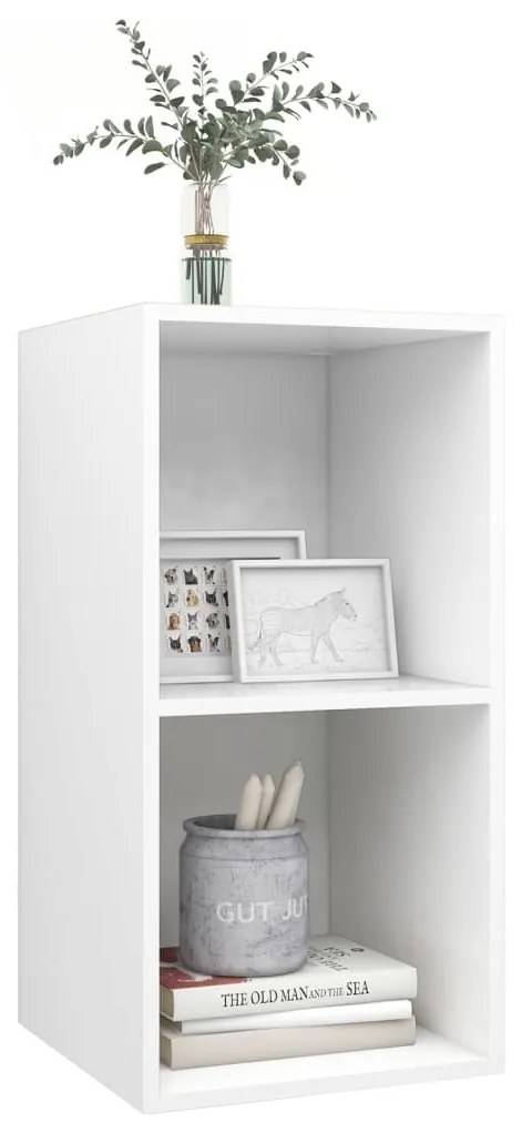 vidaXL Έπιπλο Τηλεόρασης Κρεμαστό Λευκό 37x37x72 εκ. από Επεξ. Ξύλο