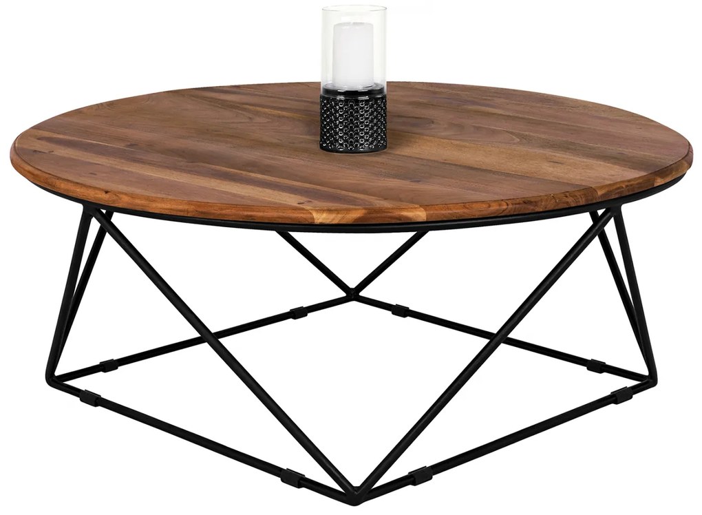 ΤΡΑΠΕΖΙ ΣΑΛΟΝΙΟΥ FB98201.11 ΑΠΟ ΜΑΣΙΦ ΞΥΛΟ ΑΚΑΚΙΑΣ Φ90X36,5Υεκ. 0532890