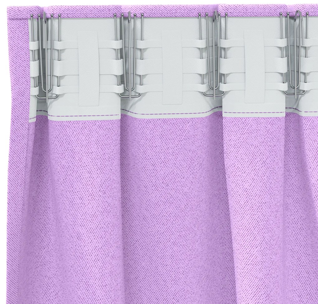 vidaXL Κουρτίνες με κουρτίνες 2 pcs Μοβ 225 x 140 εκ. Πολυεστέρας