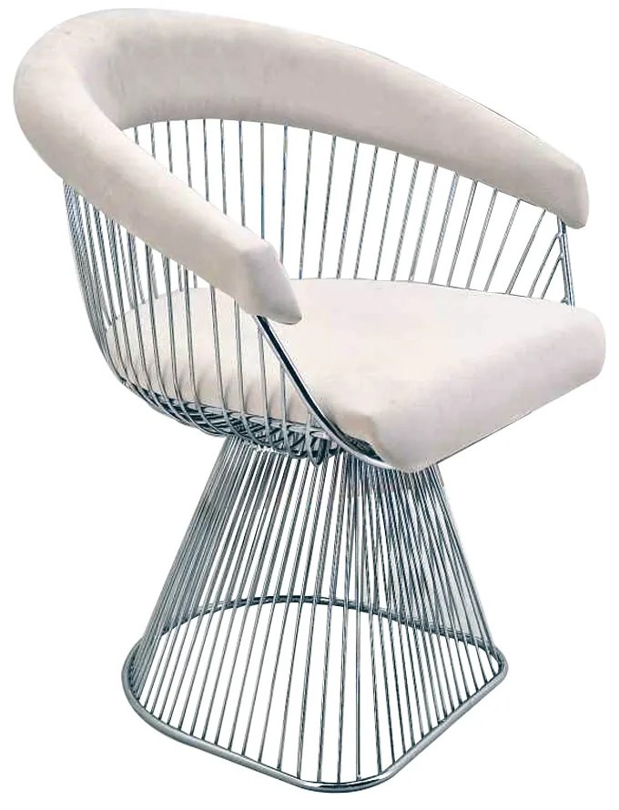 Artekko BrauXalt Πολυθρόνα Μεταλλική Inox με Κάθισμα Λευκό (68x57x75)cm Artekko 783-0135