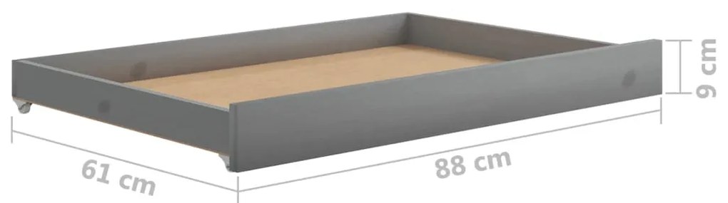 vidaXL Καναπές Κρεβάτι με Συρτάρια 90 x 200 εκ. από Μασίφ Ξύλο Πεύκου