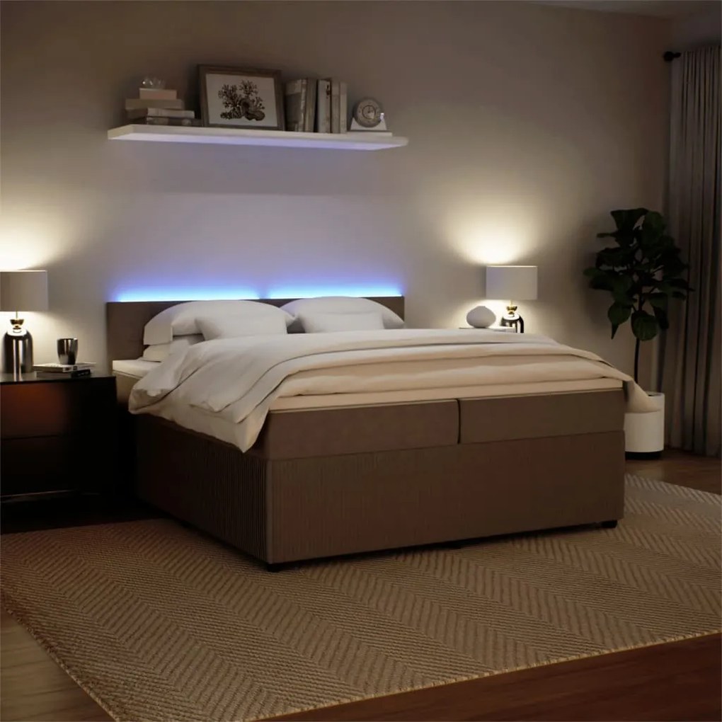 vidaXL Κρεβάτι Boxspring με Στρώμα Ανοιχτό Γκρι 200x200 εκ. Βελούδινο