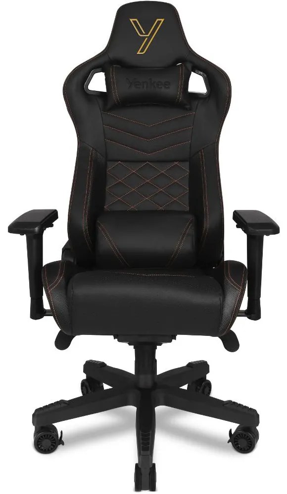 Καρέκλα Gaming Yenkee YGC 200BK FORSAGE XL Μαύρη Δερματίνη και 4D Ρυθμιζόμενα Μπράτσα Μέγιστο Βάρος 150kg