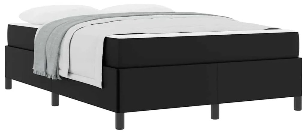 vidaXL Σκελετός κρεβατιού με στρώμα Μαύρο 140 x 200 cm Τεχνητό δέρμα