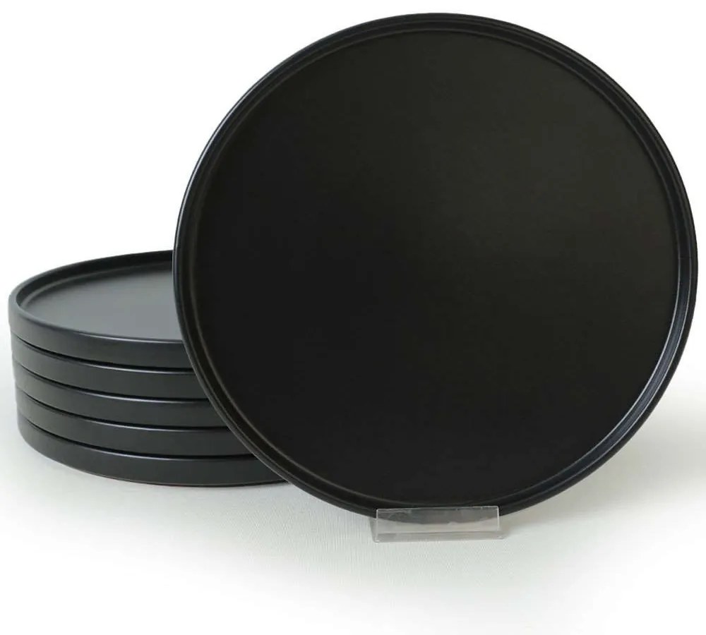 Πιάτο Ρηχό (Σετ 6Τμχ) 275KRM1984 Φ27cm Black Hermia Ceramic