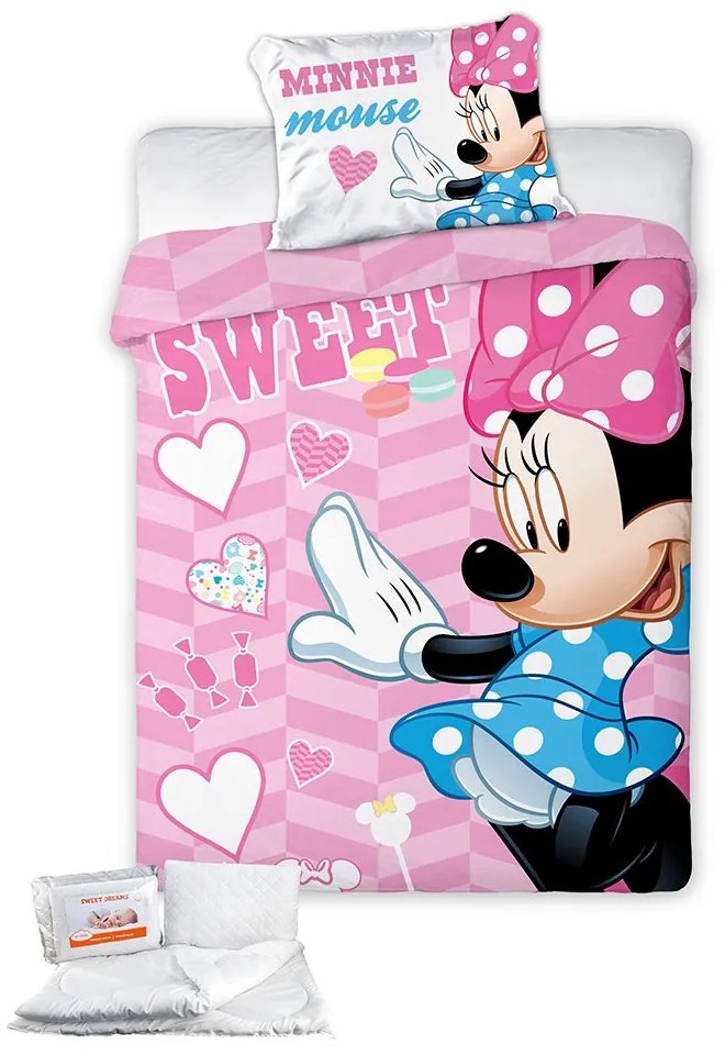 Πάπλωμα Βρεφικό Με Παπλωματοθήκη (Σετ 4τμχ) Disney Minnie 581 Multi DimCol 100x135cm 100% Cotton