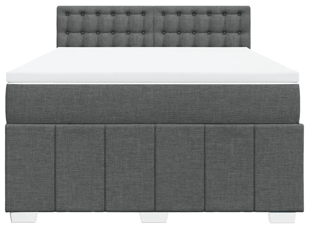 ΚΡΕΒΑΤΙ BOXSPRING ΜΕ ΣΤΡΩΜΑ ΣΚΟΥΡΟ ΓΚΡΙ 140X190 ΕΚ. ΥΦΑΣΜΑΤΙΝΟ 3289378