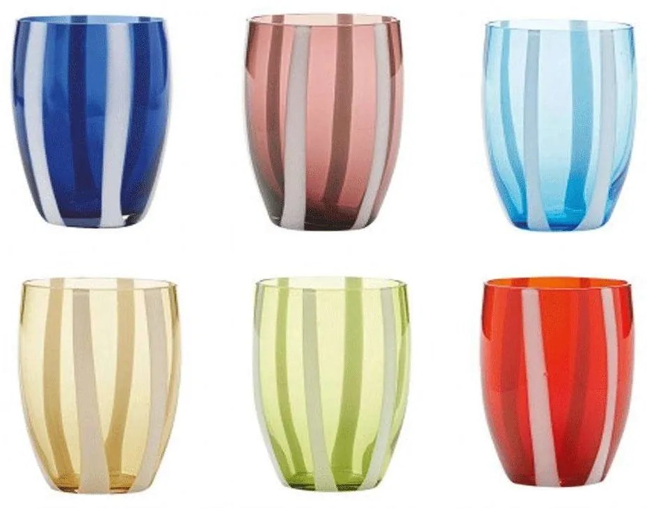 Ποτήρι Νερού Gessato (Σετ 6Τμχ) GS00199 320ml Multi Zafferano Glass