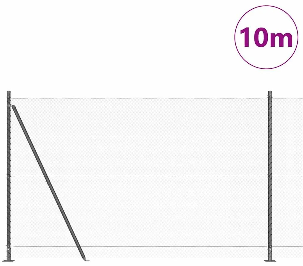 vidaXL Φράχτης με Στήλες. Γκρι 1.4 x 10 m Ατσάλι με επικάλυψη PVC