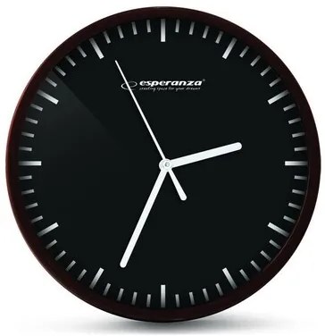 ESPERANZA ρολόι τοίχου Budapest EHC010K, 20cm, μαύρο-όψη ξύλου