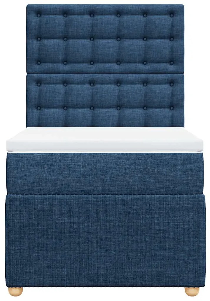 vidaXL Κρεβάτι Boxspring με Στρώμα Μπλε 80x200 εκ. Υφασμάτινο
