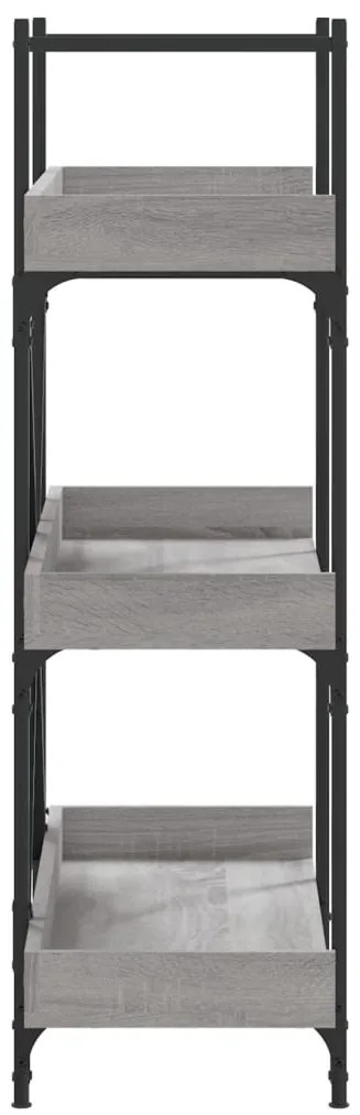 vidaXL Βιβλιοθήκη 3 Επιπέδων Γκρι Sonoma 100x33x108,5εκ. Επεξεργ. Ξύλο