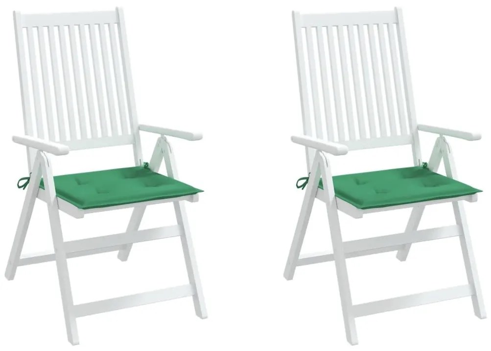 Μαξιλάρια Καρέκλας Κήπου 2 τεμ. Πράσινα 50x50x3 εκ. Υφασμάτινα - Πράσινο