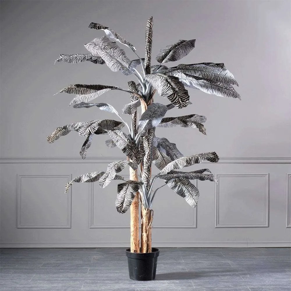 Τεχνητό Δέντρο Μπανανιά Ζέβρα 0630-6 110x140x240cm Black-White Supergreens Polyethylene
