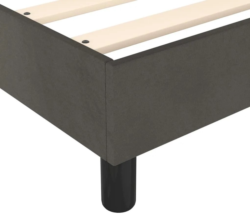 Κρεβάτι Boxspring με Στρώμα Σκούρο Γκρι 160x200 εκ. Βελούδινο - Γκρι