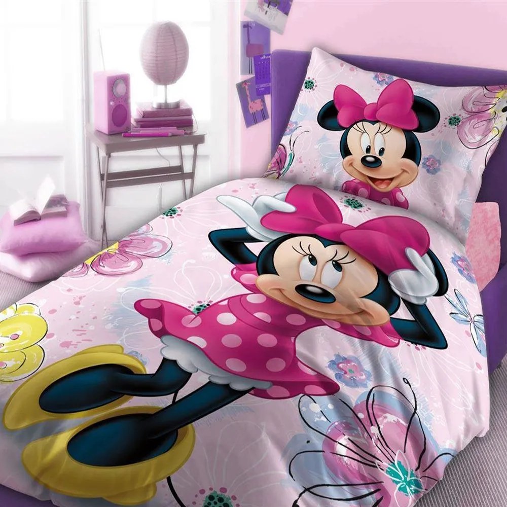 Παπλωματοθήκη Παιδική (Σετ 2τμχ) Disney Home Minnie 850 Pink DimCol Single 160x240cm 100% Βαμβάκι