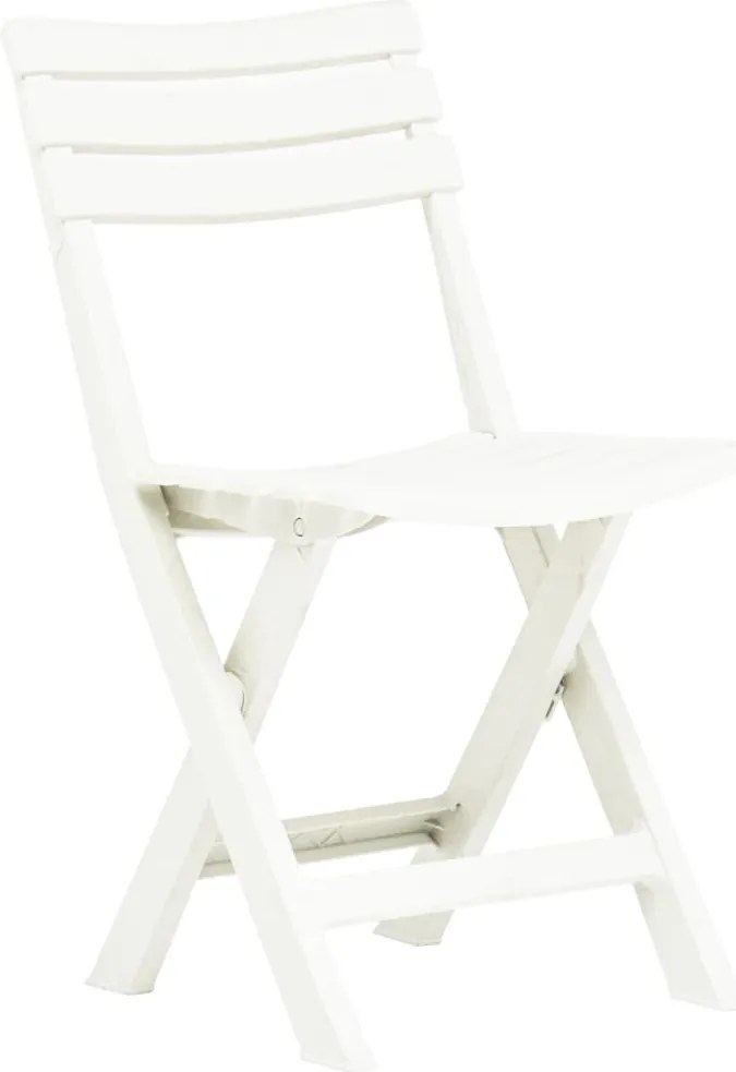 vidaXL Καρέκλες Κήπου Πτυσσόμενες 2 τεμ. Λευκές Πλαστικές