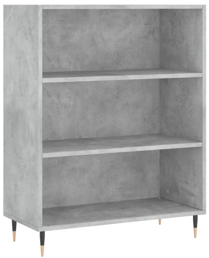 vidaXL Βιβλιοθήκη Γκρι Σκυροδέματος 69,5 x 32,5 x 90 εκ. Επεξεργ. Ξύλο