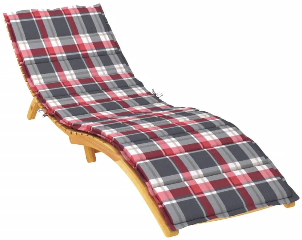 vidaXL Μαξιλάρι Ξαπλώστρας Κόκκινο Καρό 200x70x3 εκ. από Ύφασμα Oxford